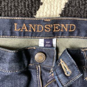 Lands End Dark Blue Flare Jeans 
Size 12/P